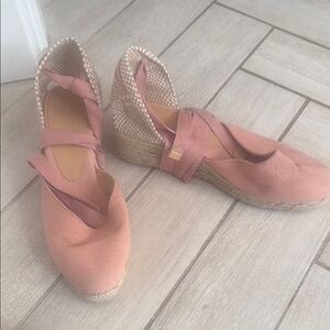 Women's Pink Espadrille Wedges